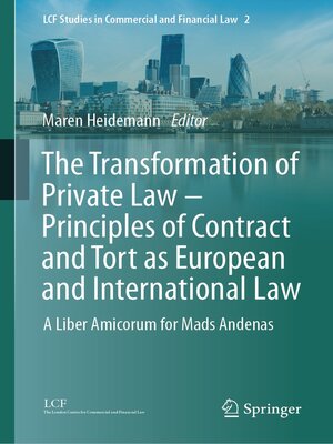cover image of The Transformation of Private Law – Principles of Contract and Tort as European and International Law